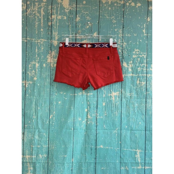 Joe's Red Fringed Hem Shorts size 26 - Picture 6 of 10